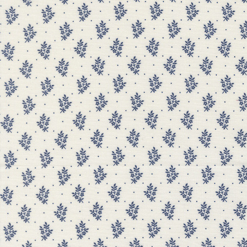 Moda Fabrics American Gatherings Primitive Gatherings Flowers Sprigs Cloud Nautica Blue