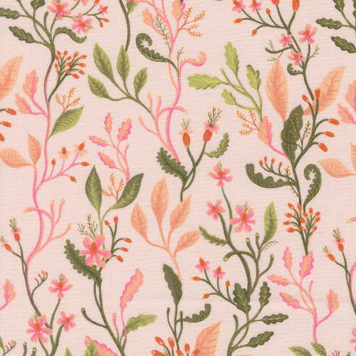 Moda Fabrics Floral Fondant Linn Warme Floral Sprouts Sprigs Blush Pink