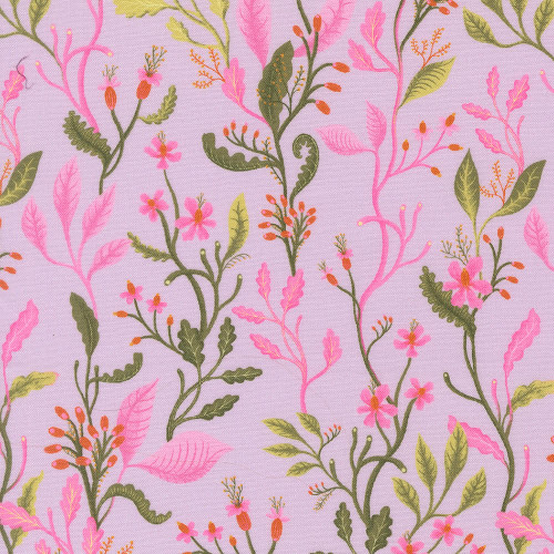 Moda Fabrics Floral Fondant Linn Warme Floral Sprouts Sprigs Lavender Purple