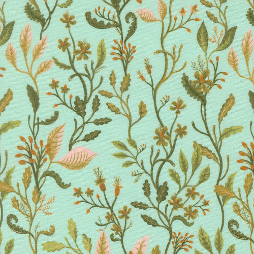 Moda Fabrics Floral Fondant Linn Warme Floral Sprouts Sprigs Sky Blue