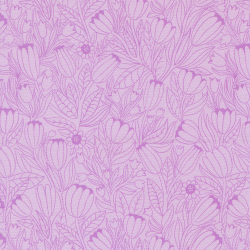 Moda Fabrics Floral Fondant Linn Warme Pen and Ink Floral Collage Lavender Purple