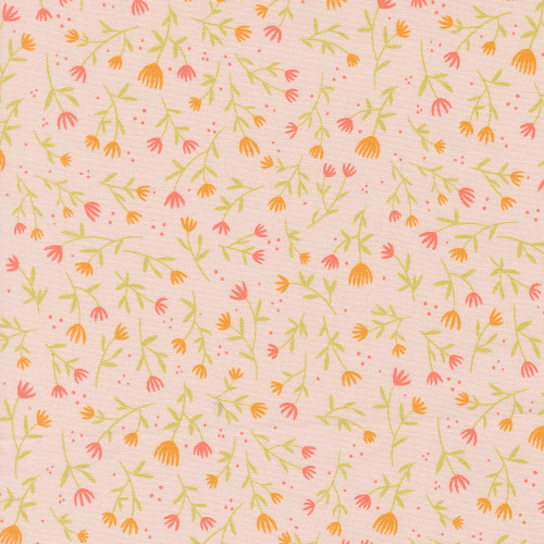 Moda Fabrics Floral Fondant Linn Warme Spring Flower Buds Blush Pink
