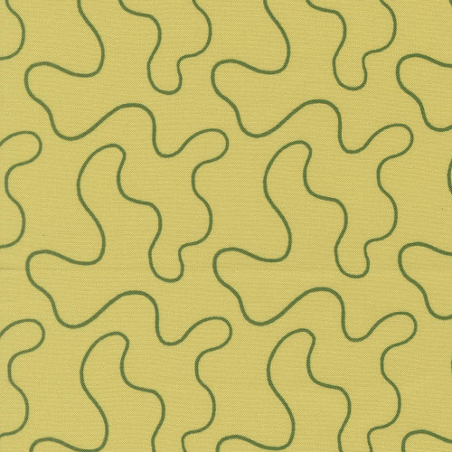 Moda Fabrics Floral Fondant Linn Warme Spiraling Threads  Citrine Green