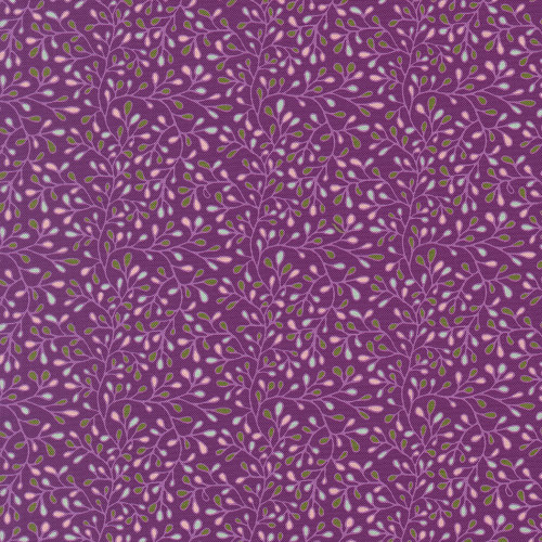 Moda Fabrics Floral Fondant Linn Warme Tiny First Spring Buds Plum Purple