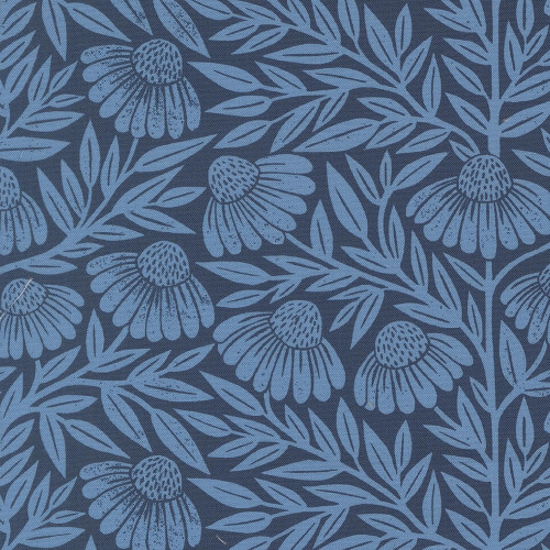 Moda Fabrics Garden Series Katharine Watson Echinacea Floral Dusk Blue