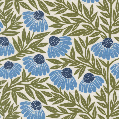 Moda Fabrics Garden Series Katharine Watson Echinacea Floral Cream Sky