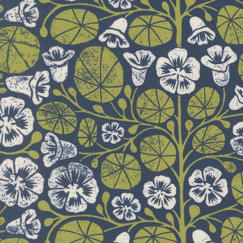 Moda Fabrics Garden Series Katharine Watson Nasturium Floral Dusk Blue