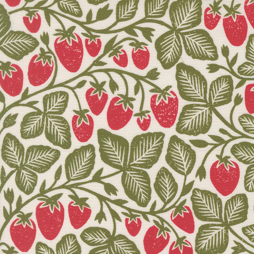 Moda Fabrics Garden Series Katharine Watson Strawberry Novelty Cream