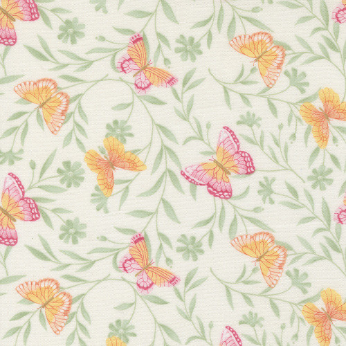 Moda Fabrics Kindness Deb Strain Butterflies Dogwood Pink Peach Cream