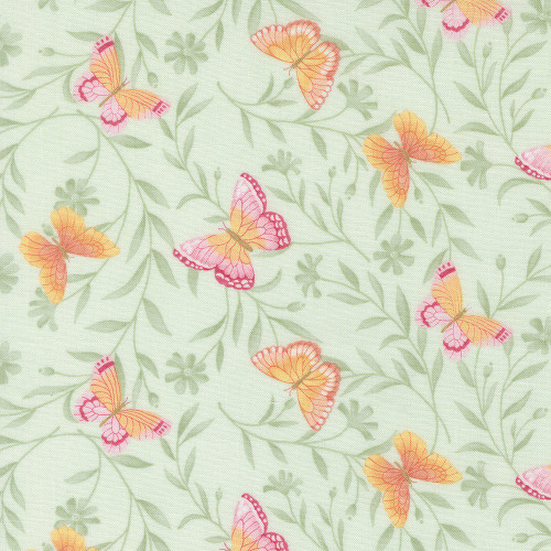 Moda Fabrics Kindness Deb Strain Butterflies Mist Aqua Blue