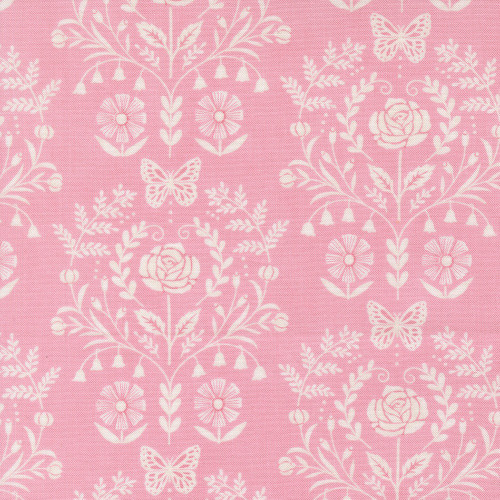 Moda Fabrics Kindness Deb Strain Kindness Frame Damask Rose  Peach Pink Orange