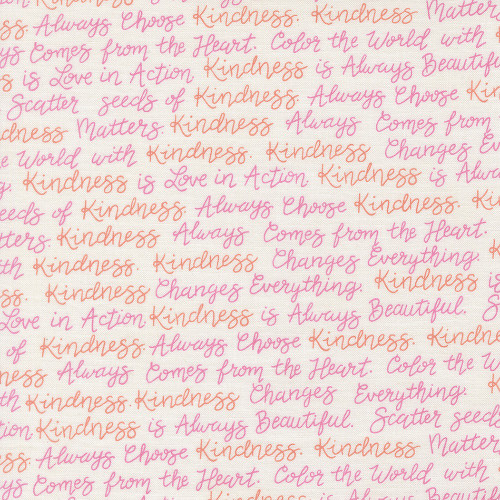 Moda Fabrics Kindness Deb Strain Kind Words Text and Words Dogwood Pink Peach Cream