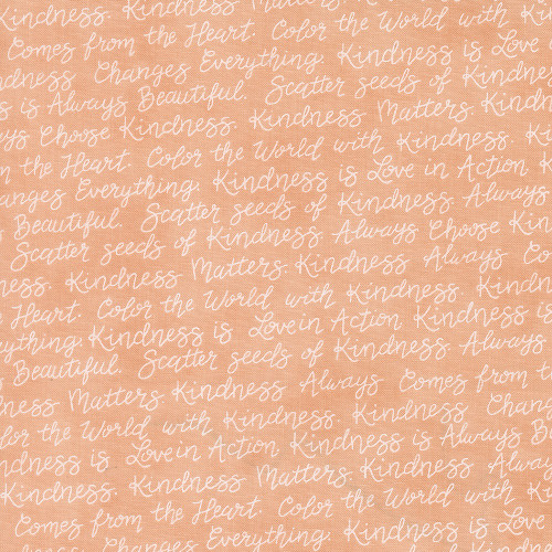 Moda Fabrics Kindness Deb Strain Kind Words Text and Words Coral Pink