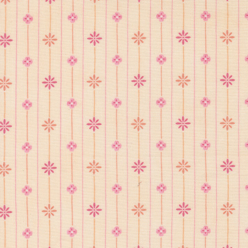 Moda Fabrics Kindness Deb Strain Petals In The Wind Floral Stripe Peach Pink Orange