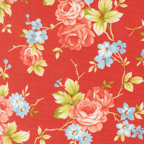 Moda Fabrics Rosie Fig Tree Co Country Rose 108 Inch Wide Quilt Back Strawberry Red