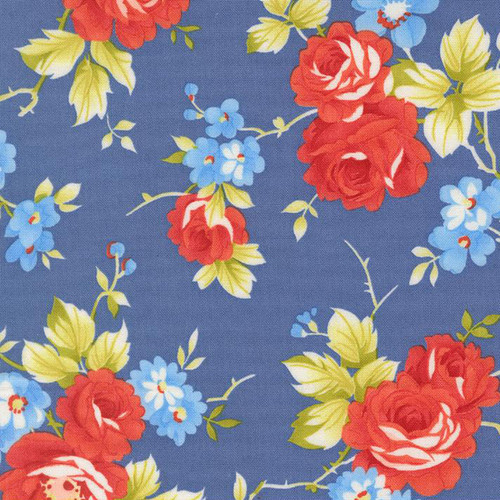 Moda Fabrics Rosie Fig Tree Co Country Rose 108 Inch Wide Quilt Back Denim Jeans Blue