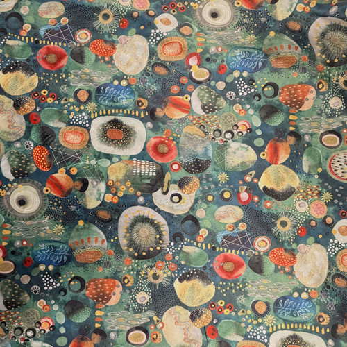 Windham Fabrics Flora & Form Essoldo Design Fire Opal Red Strata Minnky Fleece