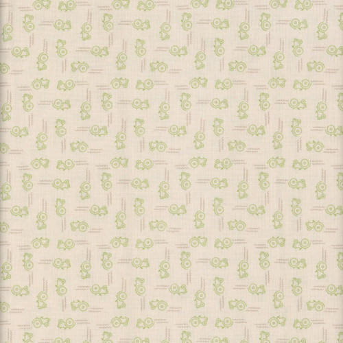 Riley Blake Fabrics Farmer's Daughter by Lori Holt Tractors Background Thyme Green