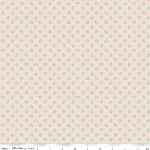Riley Blake Fabrics Farmer's Daughter by Lori Holt Clover Background Sage Green