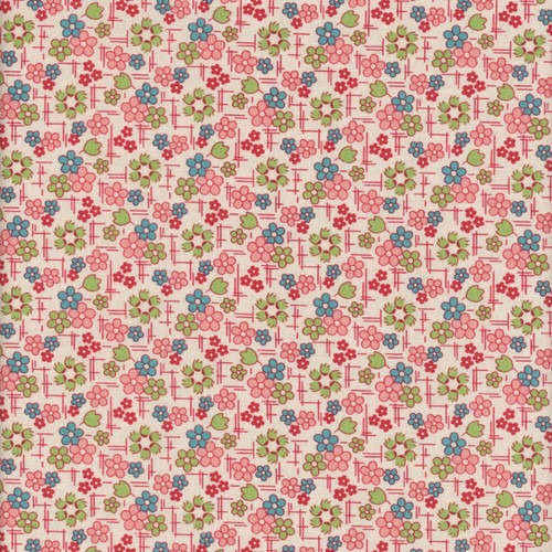 Riley Blake Fabrics Farmer's Daughter by Lori Holt Floral Coral Pink