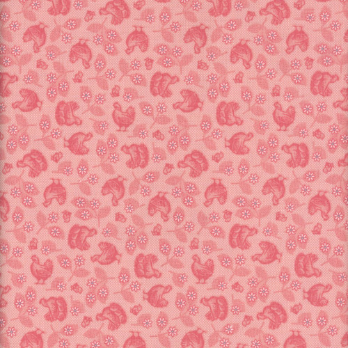 Riley Blake Fabrics Farmer's Daughter by Lori Holt Hens & Chicks Coral Pink