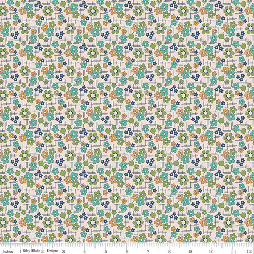 Riley Blake Fabrics Farmer's Daughter by Lori Holt Daisy Sea Glass Blue Green