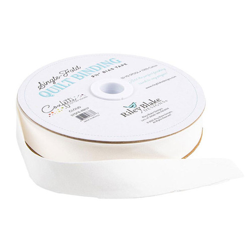 Riley Blake Fabrics Single Fold Quilt Binding Cloud White Confetti Solid