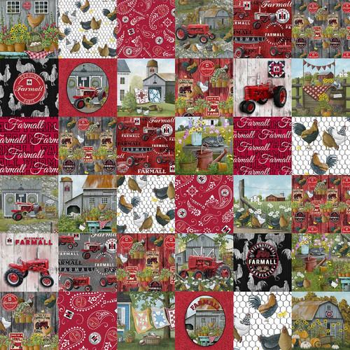 Sykel Enterprises Fabrics Farmall Tractor Cheater Quilt Allover 57 inches wide
