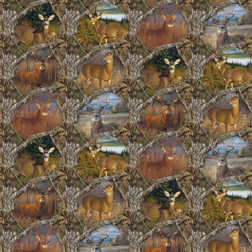 Sykel Enterprises Fabrics Realtree Apex Camo Deer in the Woods Scenic