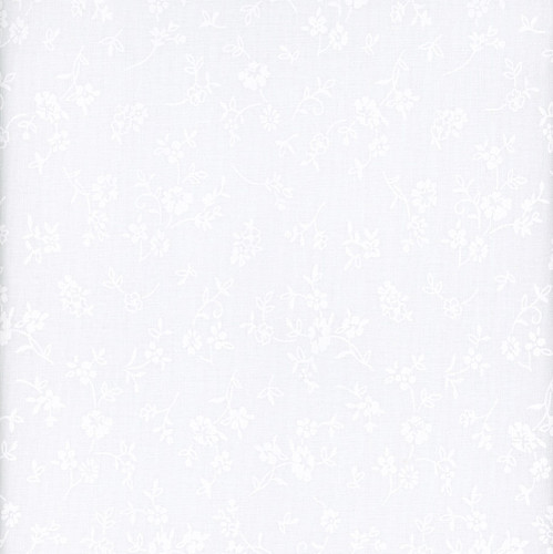 Wilmington Prints Fabrics Garden Whispers  Ditsy Floral White on White