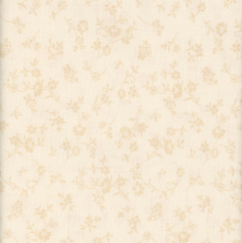 Wilmington Prints Fabrics Garden Whispers Ditsy Floral Cream, light cream fabric with a subtle beige floral pattern.