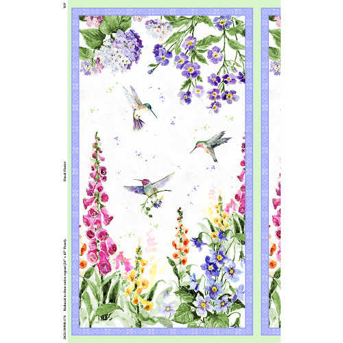 Wilmington Prints Fabrics Floral Flutter Susan Winget Large Panel Multi