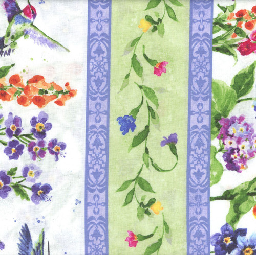 Wilmington Prints Fabrics Floral Flutter Susan Winget Repeating Stripe Multi