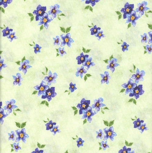 Wilmington Prints Fabrics Floral Flutter Susan Winget Pansy Toss Green