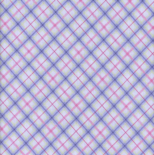 Wilmington Prints Fabrics Floral Flutter Susan Winget Plaid Purple