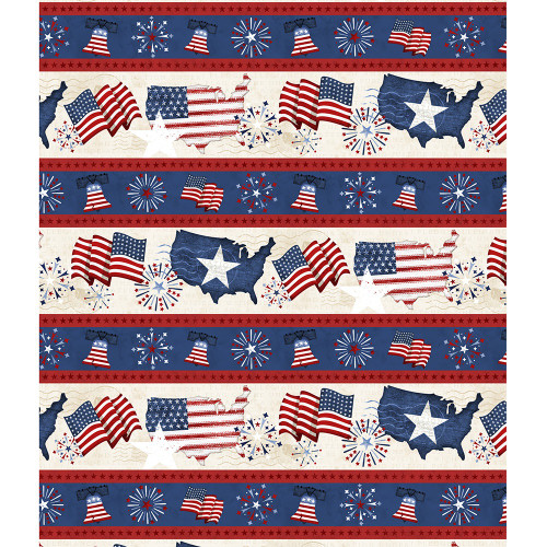 Wilmington Prints Fabrics Founding Glory Jennifer Pugh Repeating Stripe Multi