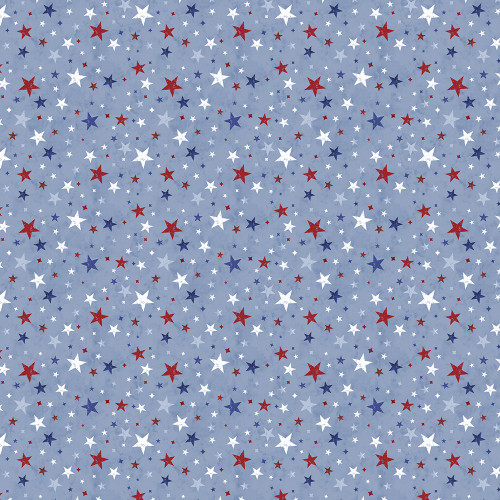 Wilmington Prints Fabrics Founding Glory Jennifer Pugh Star Toss Medium Blue