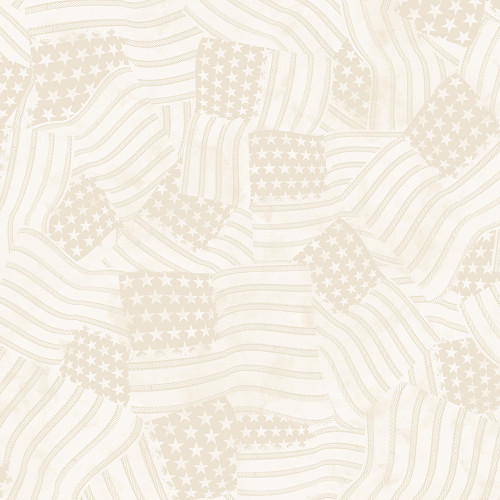 Wilmington Prints Fabrics Founding Glory Jennifer Pugh Tonal Flags Cream