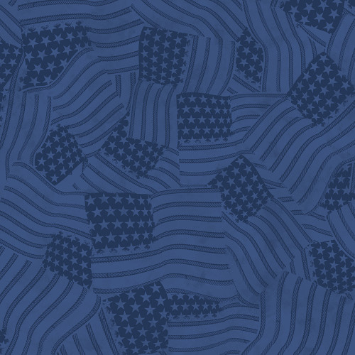 Wilmington Prints Fabrics Founding Glory Jennifer Pugh Tonal Flags Navy