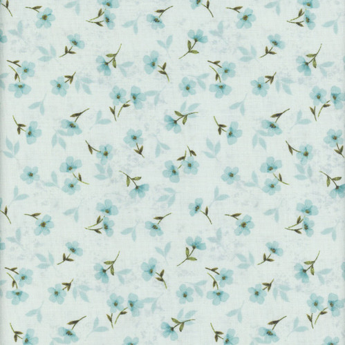 Wilmington Prints Fabrics Gentle Meadow Lola Molina Small Floral Toss Light Teal