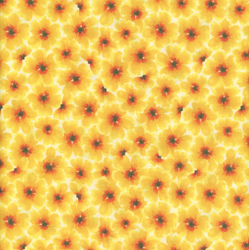 Wilmington Prints Fabrics Gentle Meadow Lola Molina Tonal Flowers Yellow