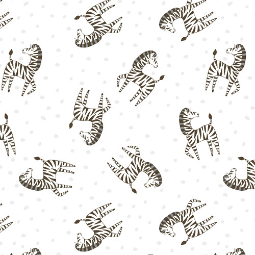 Wilmington Prints Fabrics Safari Snuggles Jenny Faw Designs Zebra Toss White