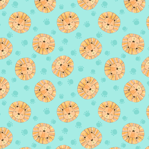 Wilmington Prints Fabrics Safari Snuggles Jenny Faw Designs Lion Toss Teal
