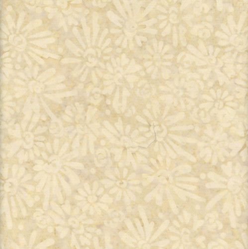 Wilmington Prints Fabrics Forest Trails Wilmington Batiks Flowers All Over Light Tan, fabric with a light tan background and white floral patterns.