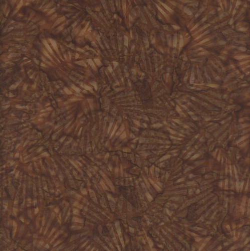 Wilmington Prints Fabrics Forest Trails Wilmington Batiks Fans Brown, fabric with a brown forest trail and fan pattern in batik style.
