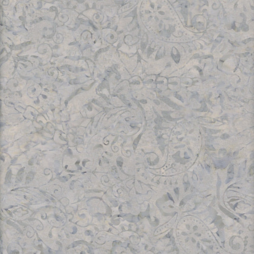 Wilmington Prints Fabrics Forest Trails Wilmington Batiks Paisley & Flowers Cream Gray