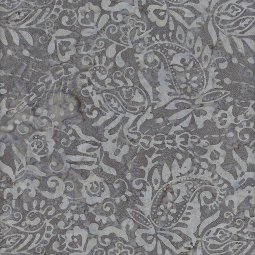 Wilmington Prints Fabrics Forest Trails Wilmington Batiks Paisley & Flowers Gray