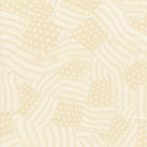 Wilmington Prints Fabrics Founding Glory Jennifer Pugh Tonal Flags Cream 108 Inch Wide Quilt Back, cream fabric with a subtle American flag pattern.