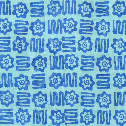 Riley Blake Fabrics Bold in Bloom Batiks Fran Morgan Sky Blue Periwinkle Blooms Plots