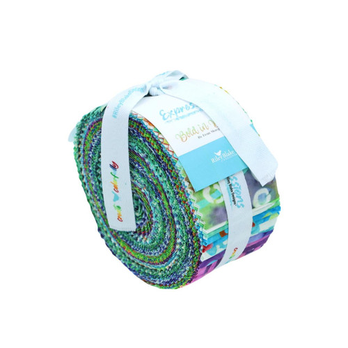 Riley Blake Fabrics Bold in Bloom Batiks Fran Morgan Rollie Polie Jelly Roll Strips